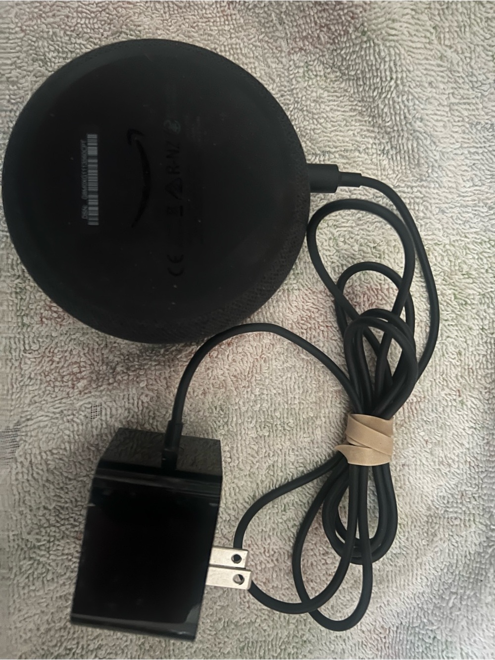 Amazon Black Echo Dot Smart Speaker with Power Adapter Pre Owned